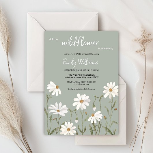 Eine kleine Wildblume, eine kleine Dusche für Kind Einladung