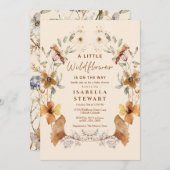 Eine kleine Wildblume Elegant Boho Babydusche Einladung (Vorne/Hinten)