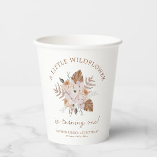Eine kleine Wildblume Geburtstag Dunkles Terrakott Pappbecher
