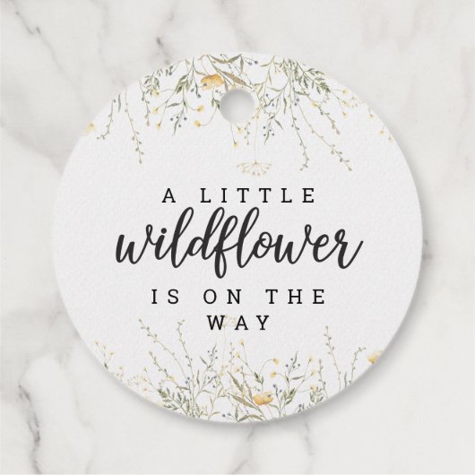 Eine kleine Wildblume gelbe Wasserfarbendusche Geschenkanhänger (Rückseite)