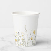 Eine kleine Wildblume gelbe Wasserfarbendusche Pappbecher (Rückseite)