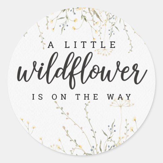 Eine kleine Wildblume gelbe Wasserfarbendusche Runder Aufkleber (Vorderseite)