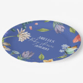 Eine kleine Wildblume Girl Baby Dusche blau Pappteller (Schrägansicht)