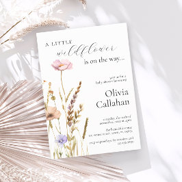 Eine kleine Wildblume Girl Baby Dusche Elegant Einladung