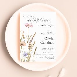 Eine kleine Wildblume Girl Baby Dusche Elegant Einladung