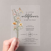 Eine kleine Wildblume Girl Babydusche Acryleinladungen (Insitu (Handheld))