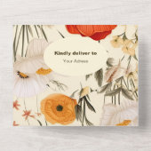 Eine kleine Wildblume Girl Babydusche All In One Einladung (Rückseite)