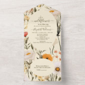 Eine kleine Wildblume Girl Babydusche All In One Einladung (Innen Boden)