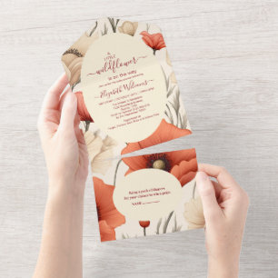 Eine kleine Wildblume Girl Babydusche All In One Einladung