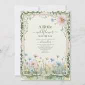 Eine kleine Wildblume Girl Babydusche Einladung (Vorderseite)