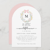 Eine kleine Wildblume Girl Babydusche Einladung (Vorne/Hinten)