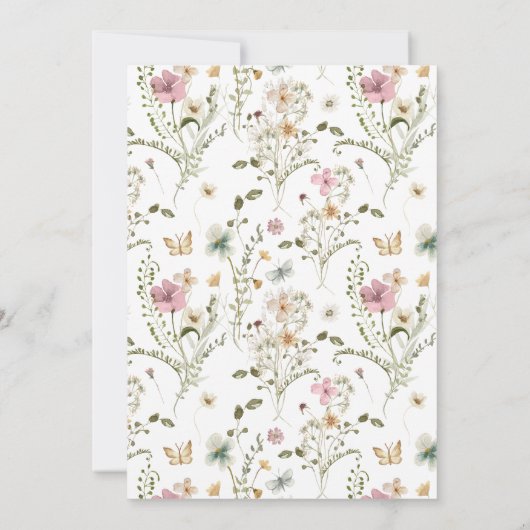 Eine kleine Wildblume Girl Babydusche Einladung (Rückseite)