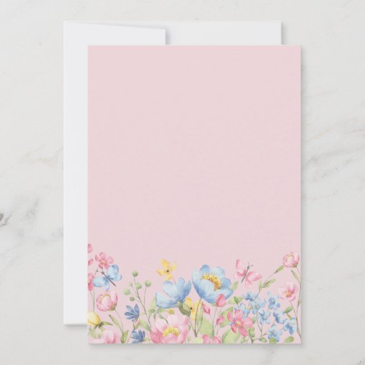 Eine kleine Wildblume Girl Babydusche Einladung (Rückseite)