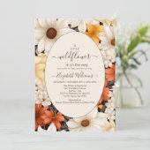 Eine kleine Wildblume Girl Babydusche Einladung (Stehend Vorderseite)