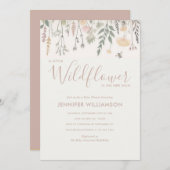 Eine kleine Wildblume Girl Babydusche Einladung (Vorne/Hinten)
