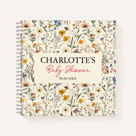 Eine kleine Wildblume Girl Babydusche Notizblock (Vorderseite)