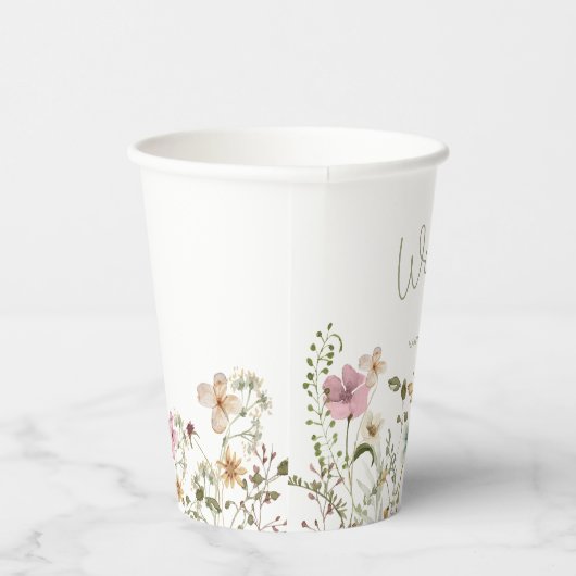 Eine kleine Wildblume Girl Babydusche Pappbecher (Rechts)