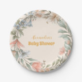 Eine kleine Wildblume Girl Babydusche Pappteller (Vorderseite)
