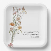 Eine kleine Wildblume Girl Babydusche Pappteller (Vorderseite)