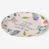 Eine kleine Wildblume Girl Babydusche pink Pappteller (Schrägansicht)