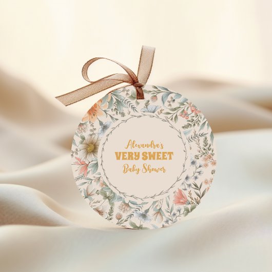 Eine kleine Wildblume Girl Babydusche Runder Aufkleber