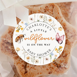 Eine kleine Wildblume Girl Babydusche Runder Aufkleber