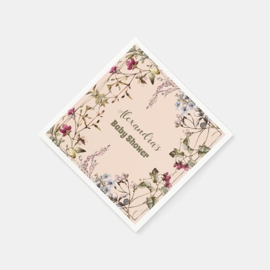 Eine kleine Wildblume Girl Babydusche Serviette (Ecke)