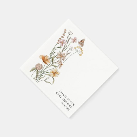 Eine kleine Wildblume Girl Babydusche Serviette (Ecke)