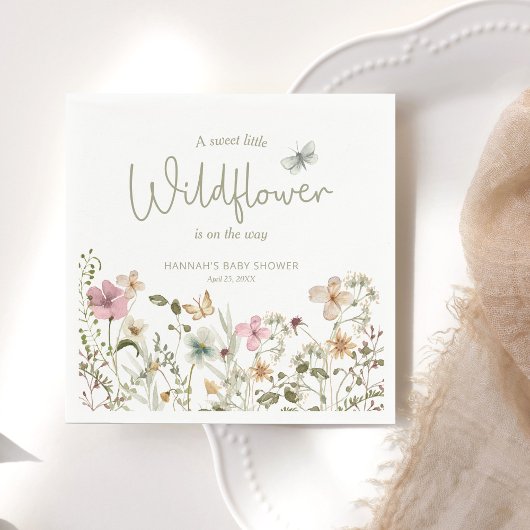 Eine kleine Wildblume Girl Babydusche Serviette