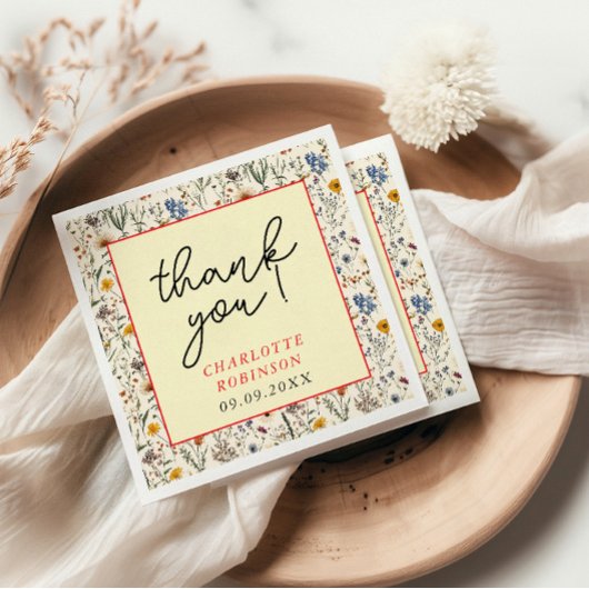 Eine kleine Wildblume Girl Babydusche Serviette