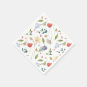 Eine kleine Wildblume Girl Babydusche weiß Serviette (Ecke)