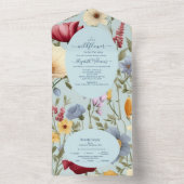 Eine kleine Wildblume Girl Blue Dusche All In One Einladung (Innen Boden)