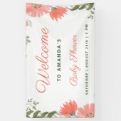 Eine kleine Wildblume Girl Peach Baby Dusche Banner (Vertikal)