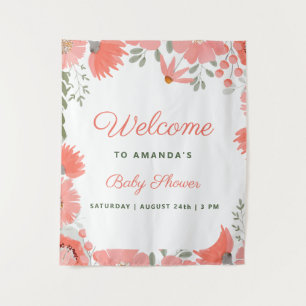 Eine kleine Wildblume Girl Peach Baby Dusche Wandteppich