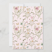 Eine kleine Wildblume Girl Pink Babydusche Einladung (Rückseite)