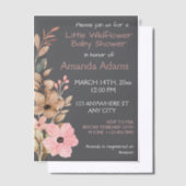 Eine kleine Wildblume Girl Pink Babydusche Pergament Einladungen (Versetzt)
