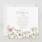 Eine kleine Wildblume Girl Summer Baby Dusche Einladung (Vorderseite)