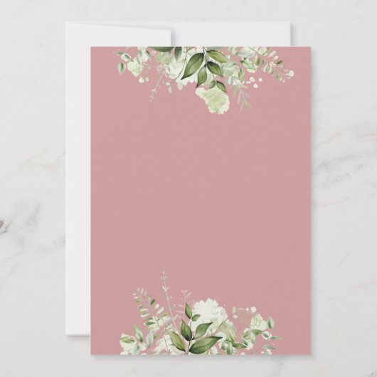 Eine kleine Wildblume Grünpflanzen Pink Girl Babyd Einladung (Rückseite)