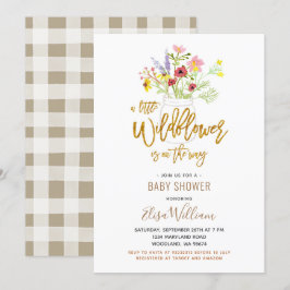 Eine kleine Wildblume ist auf dem Weg Baby Dusche  Einladung