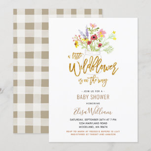 Eine kleine Wildblume ist auf dem Weg Baby Dusche  Einladung