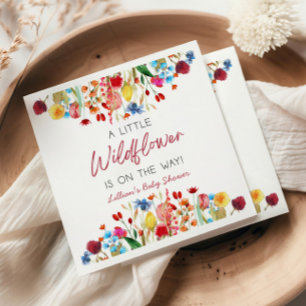 Eine kleine Wildblume ist auf dem Weg Baby Shower Serviette