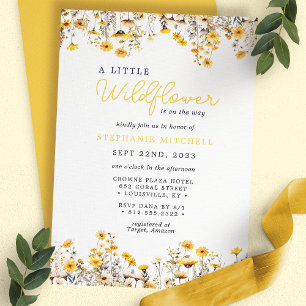 Eine kleine Wildblume ist auf dem Weg Boho Baby Sh Einladung