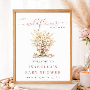 Eine kleine Wildblume ist auf dem Weg Boho Baby Sh Poster