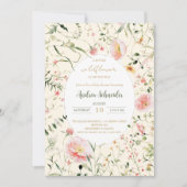 Eine kleine Wildblume ist auf dem Weg zur Babydusc Einladung (Vorderseite)