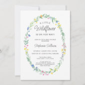 Eine kleine Wildblume ist auf dem Weg zur Babydusc Einladung (Vorderseite)