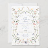 Eine kleine Wildblume ist auf dem Weg zur Babydusc Einladung (Vorderseite)