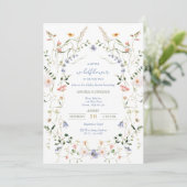 Eine kleine Wildblume ist auf dem Weg zur Babydusc Einladung (Stehend Vorderseite)