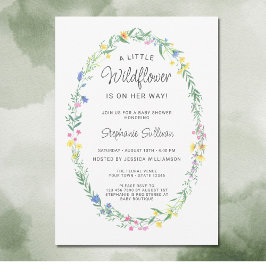 Eine kleine Wildblume ist auf dem Weg zur Babydusc Einladung