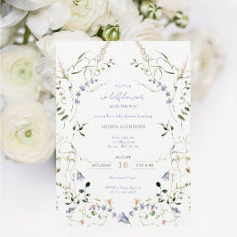 Eine kleine Wildblume ist auf dem Weg zur Babydusc Einladung