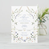 Eine kleine Wildblume ist auf dem Weg zur Babydusc Einladung (Stehend Vorderseite)